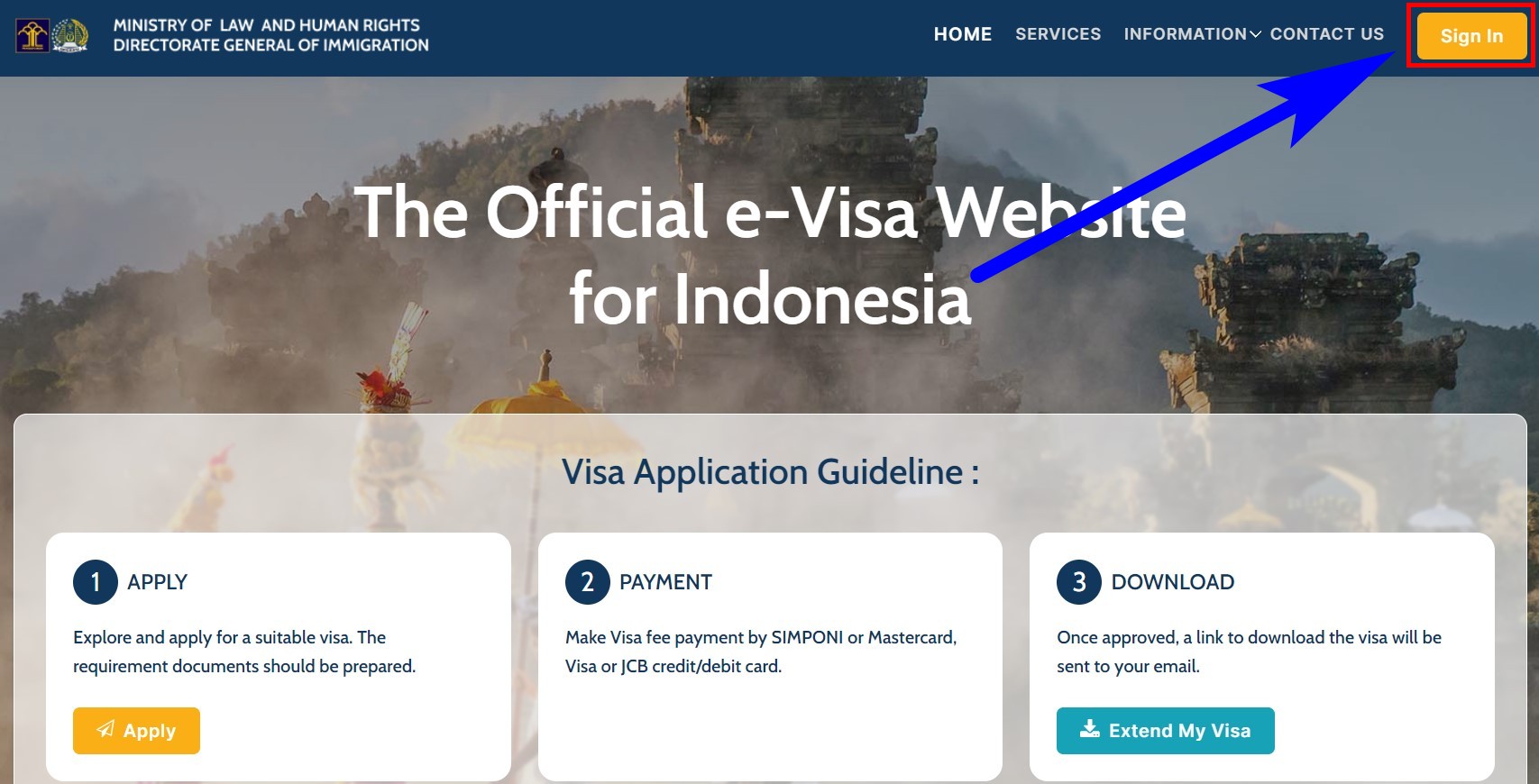Extend EVOA Indonesia Online on the Official Website